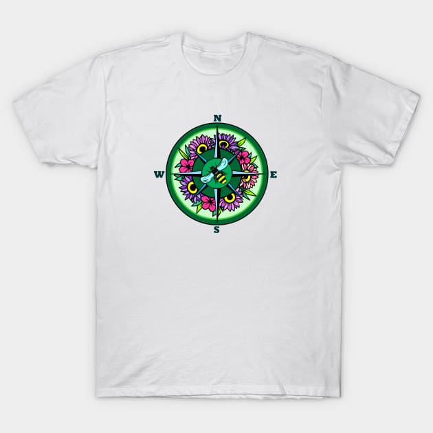 Bee Compass T-Shirt by InspiredbySunflowers